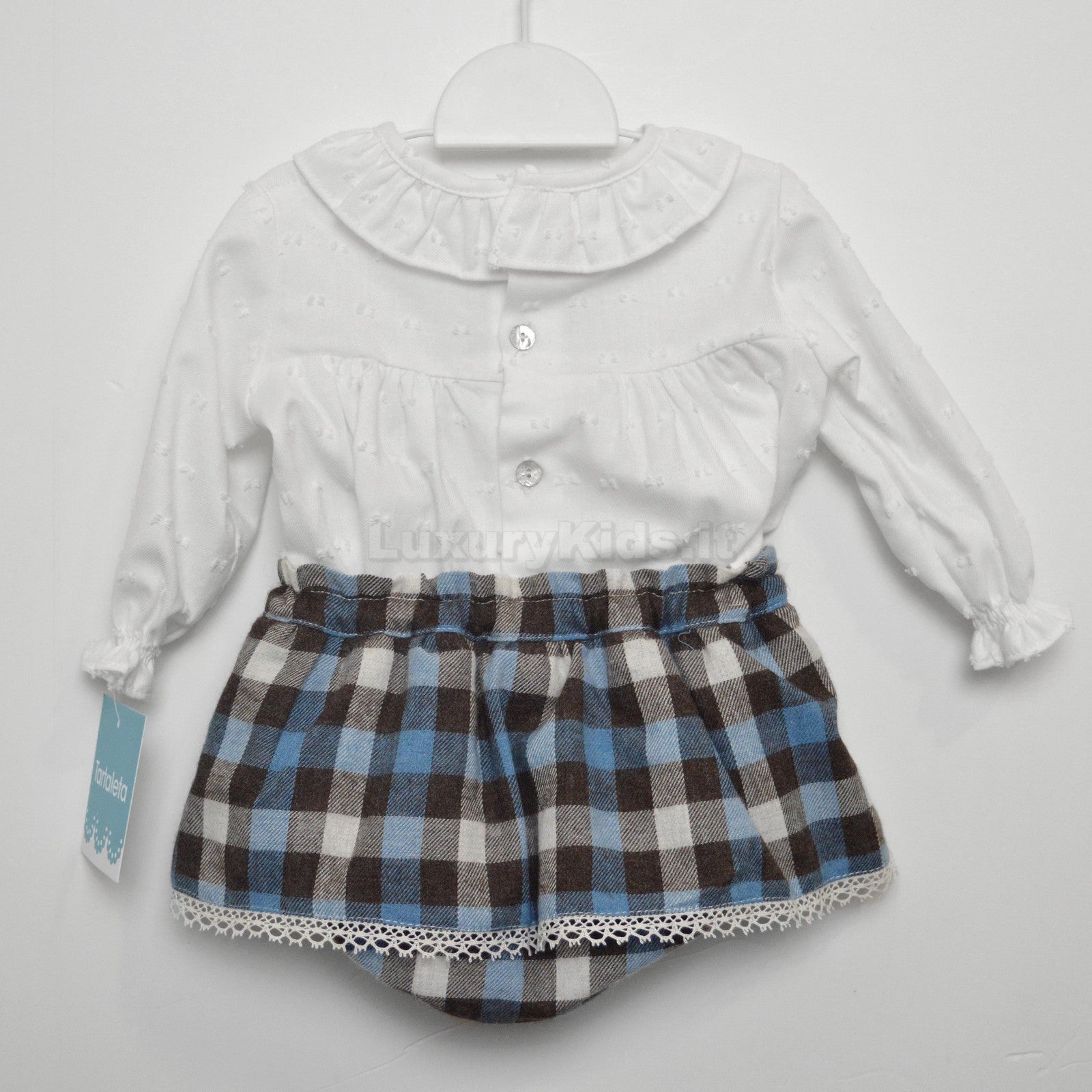 Completo con culotte a quadretti elegante Neonata TARTALETA A3309 - TARTALETA - LuxuryKids
