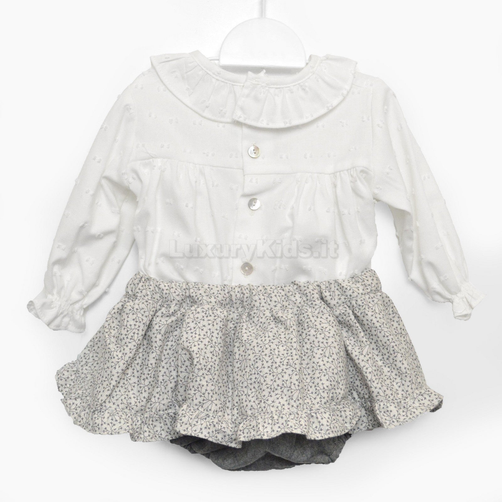 Completo con culotte e blusa Grigio Neonata TARTALETA A3219 - TARTALETA - LuxuryKids