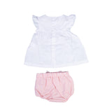 Completo Con Culotte in Misto Lino Rosa Antico Neonata TETO E TATTA CC4551 - TETO E TATTA - LuxuryKids