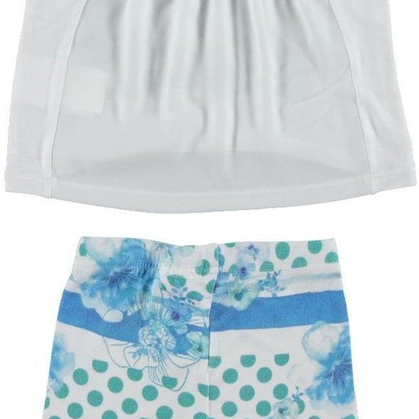 Completo Con Leggings E Maxi Shirt In Cotone Elasticizzato A Fantasia Bambina Sarabanda Q608 - SARABANDA - LuxuryKids