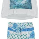 Completo Con Leggings E Maxi Shirt In Cotone Elasticizzato A Fantasia Neonata Sarabanda Q608 - SARABANDA - LuxuryKids