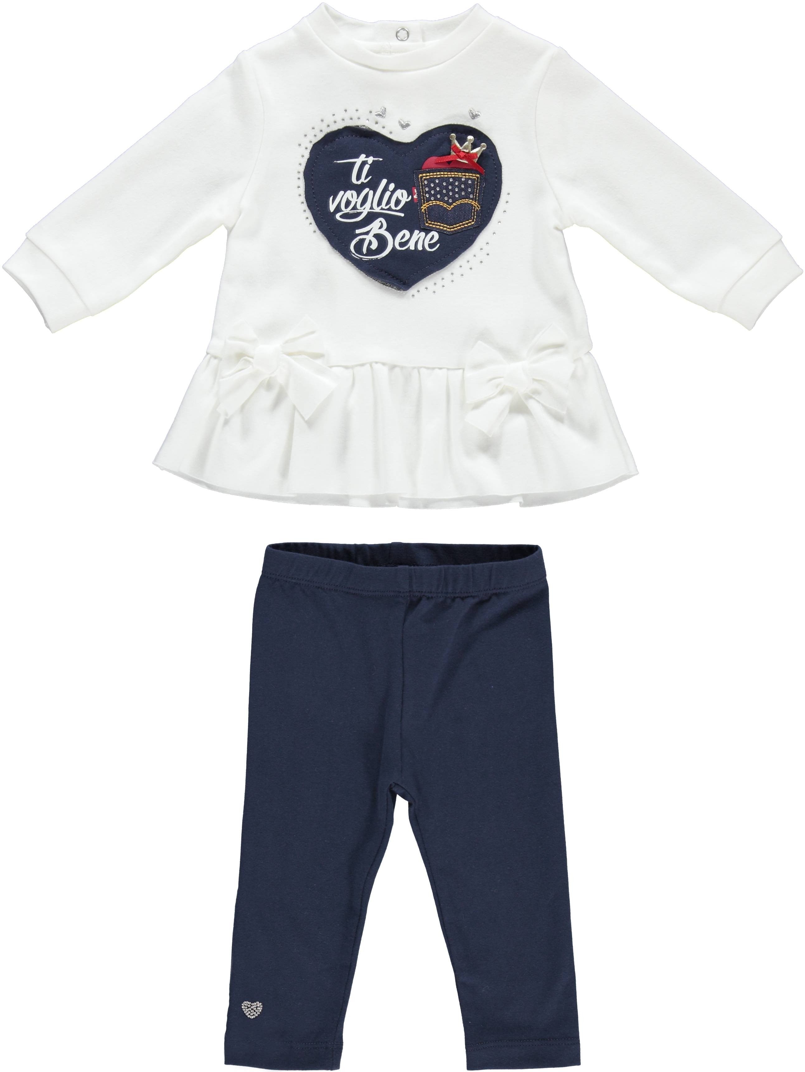 Completo con leggings in caldo cotone Neonata Minibanda K777 - MINIBANDA - LuxuryKids