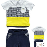 Completo Corto In Cotone Neonato Minibanda U627 - MINIBANDA - LuxuryKids
