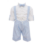 Completo Elegante in Cotone Fantasia a Righe Celeste-Bianco BUFI B5111A - BUFI - LuxuryKids