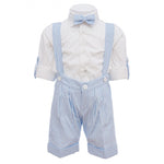 Completo Elegante in Cotone Fantasia a Righe Celeste-Bianco BUFI B5111A - BUFI - LuxuryKids
