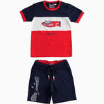 Completo in Cotone t-shirt e pantalone corto  con squalo Neonato J838 - SARABANDA - LuxuryKids