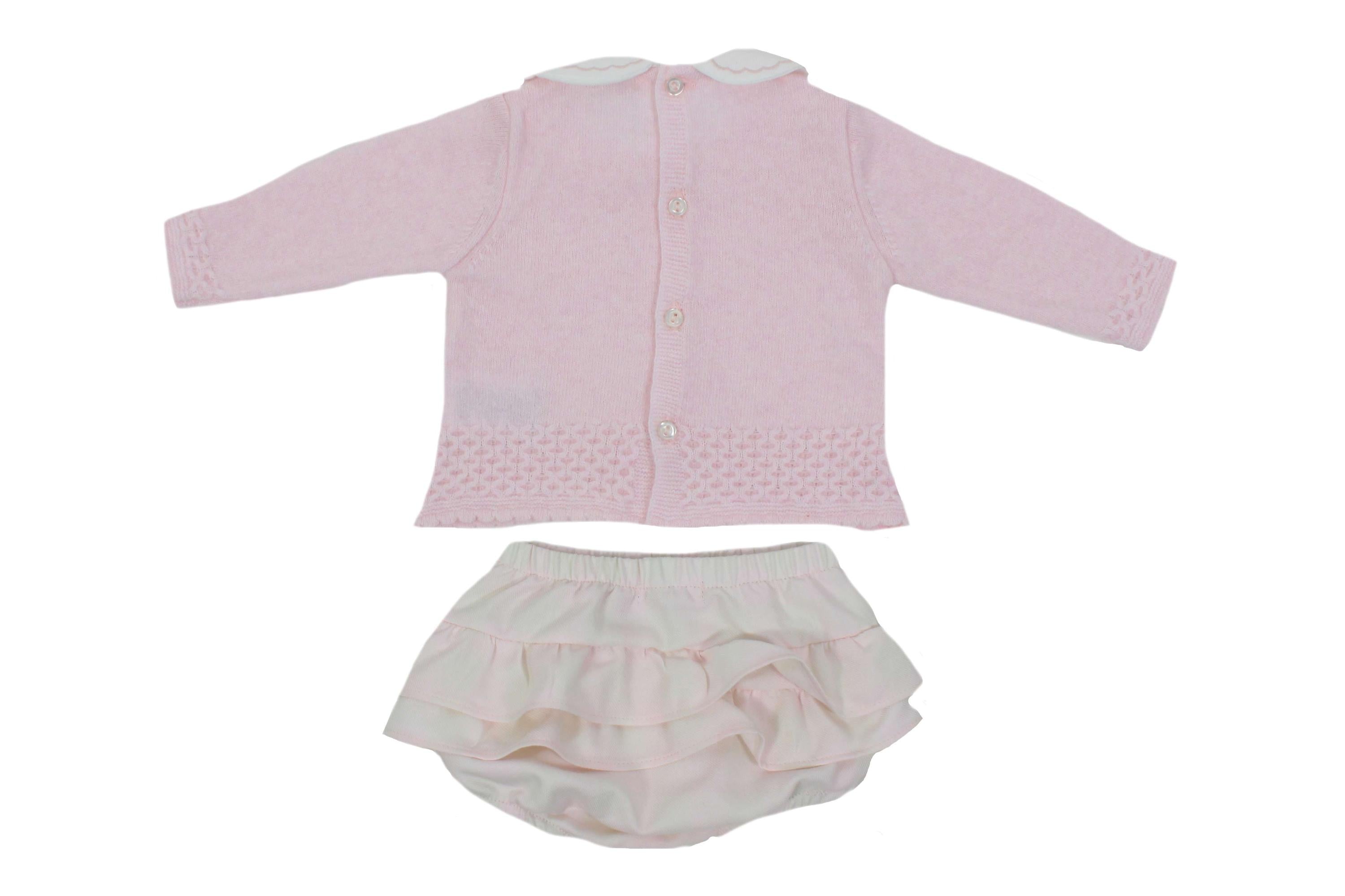 Completo Maglioncino Lana e Cashmire con Culotte Rosa Neonata Dr Kids 127 - DR.KID - LuxuryKids