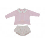 Completo Maglioncino Lana e Cashmire con Culotte Rosa Neonata Dr Kids 127 - DR.KID - LuxuryKids