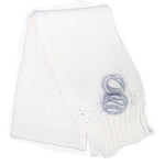 Completo Sciarpa E Cappello In Misto Lana Con Pon Pon Originale Panna Neonata Made In Italy BUFI 9866SC-00 - BUFI - LuxuryKids