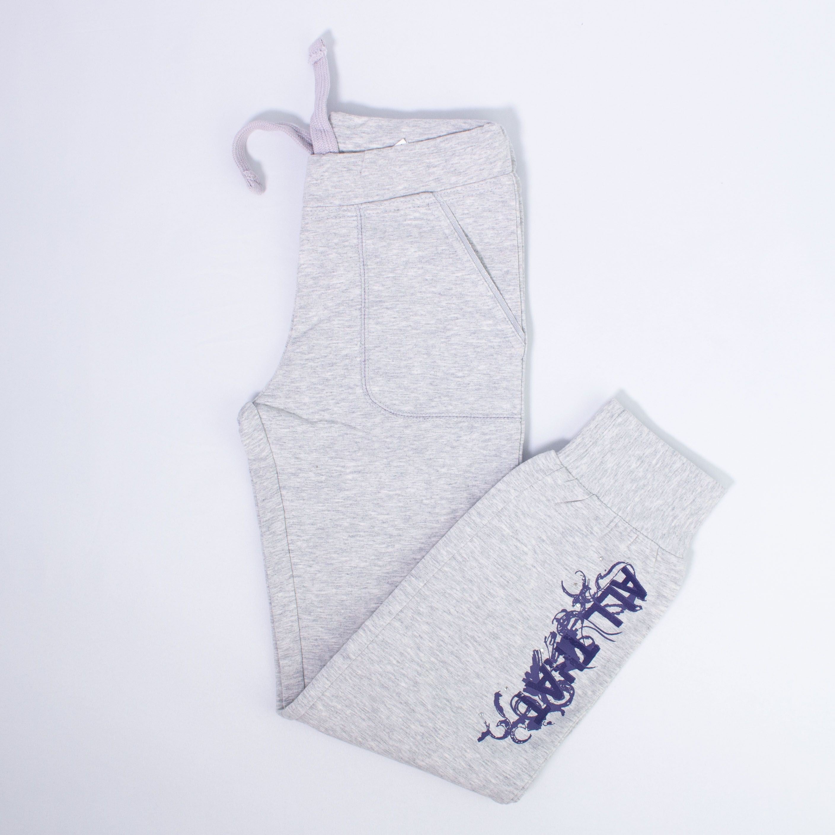 Completo Tuta Caldo Cotone Grigio con Stampe Blu SARABANDA F831 - SARABANDA - LuxuryKids