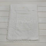 Coperta Corredino con Ricamo e Pizzo Unisex Bianco Creazioni Luana 150 - CREAZIONI LUANA - LuxuryKids