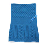 Coperta Corredino In Filo di Cotone Turchese-Bianca Neonato Dr.KID DK119 - DR.KID - LuxuryKids