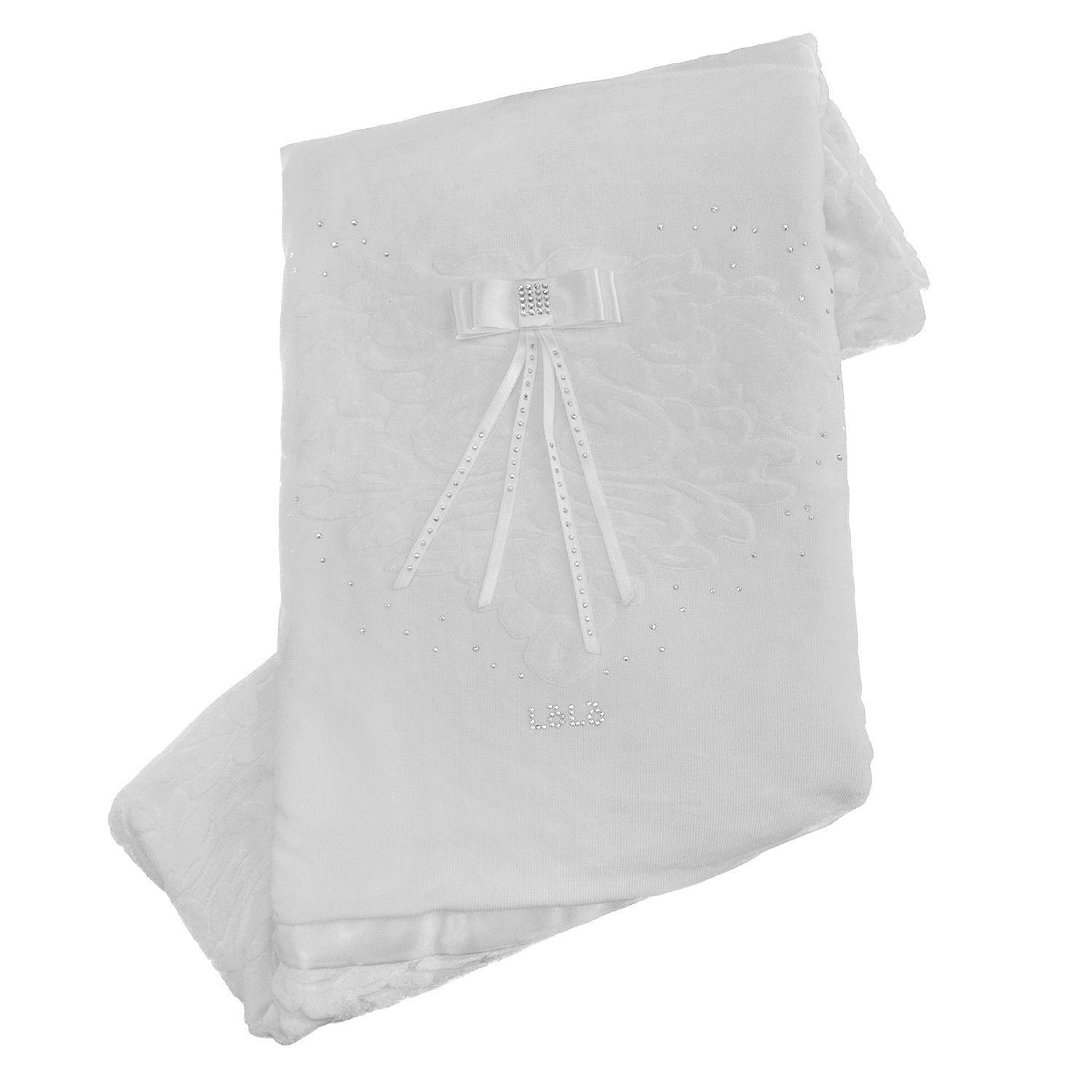 Coperta Imbottita Sfoderabile In Caldo Cotone e Ciniglia Bianco Neonata Lolo' 7001 - LOLO' - LuxuryKids