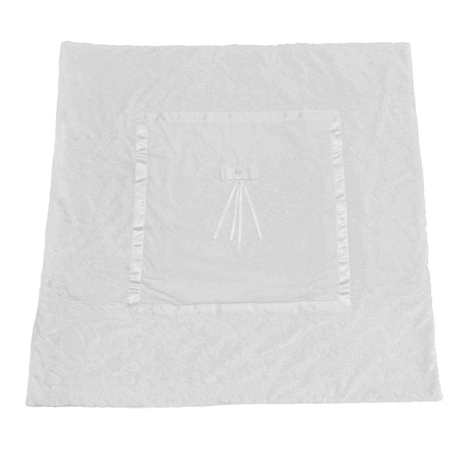 Coperta Imbottita Sfoderabile In Caldo Cotone e Ciniglia Bianco Neonata Lolo' 7001 - LOLO' - LuxuryKids