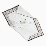 Coperta In Cotone Con Bordi In Tessuto Check Neonata Minibanda J343 - MINIBANDA - LuxuryKids