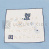 Copertina Imbottita Sfoderabile Azzurra In Piquet Con Patch Lettere Neonato La Sartoria Dei Piccoli LC752 - LA SARTORIA DEI PICCOLI - LuxuryKids