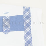 Copertina Imbottita Sfoderabile Bianca E Con Fascia In Jeans Neonato La Sartoria Dei Piccoli LC755 - LA SARTORIA DEI PICCOLI - LuxuryKids