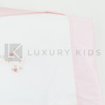 Copertina Imbottita Sfoderabile In Piquet Con Bordatura In Raso Rosa Neonata La Sartoria Dei Piccoli LC760 - LA SARTORIA DEI PICCOLI - LuxuryKids