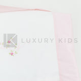 Copertina Imbottita Sfoderabile In Piquet Con Bordatura In Raso Rosa Neonata La Sartoria Dei Piccoli LC760 - LA SARTORIA DEI PICCOLI - LuxuryKids