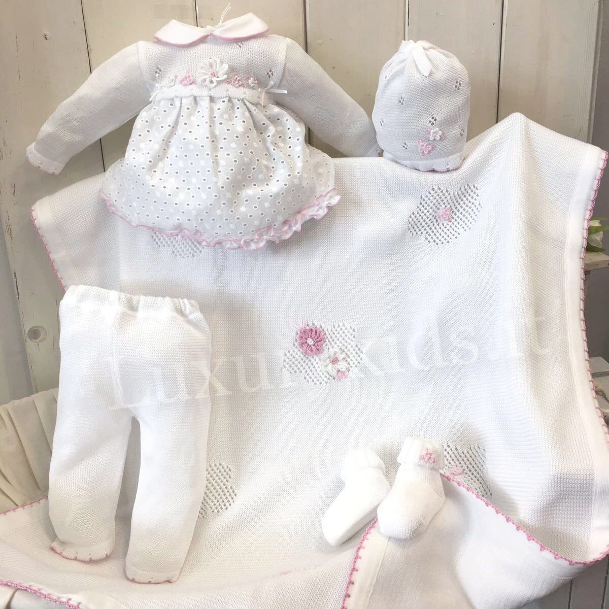 Copertina in Filo Bianco Neonata Primo di Bebè 303.1 - PRIMODI' BEBE' - LuxuryKids