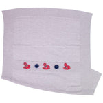 Copertina In Lana 100% Grigia Con Cavallucci A Dondolo Neonato NINNAOH I20COP223 - NINNAOH - LuxuryKids