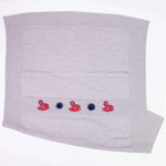 Copertina In Lana 100% Grigia Con Cavallucci A Dondolo Neonato NINNAOH I20COP223 - NINNAOH - LuxuryKids