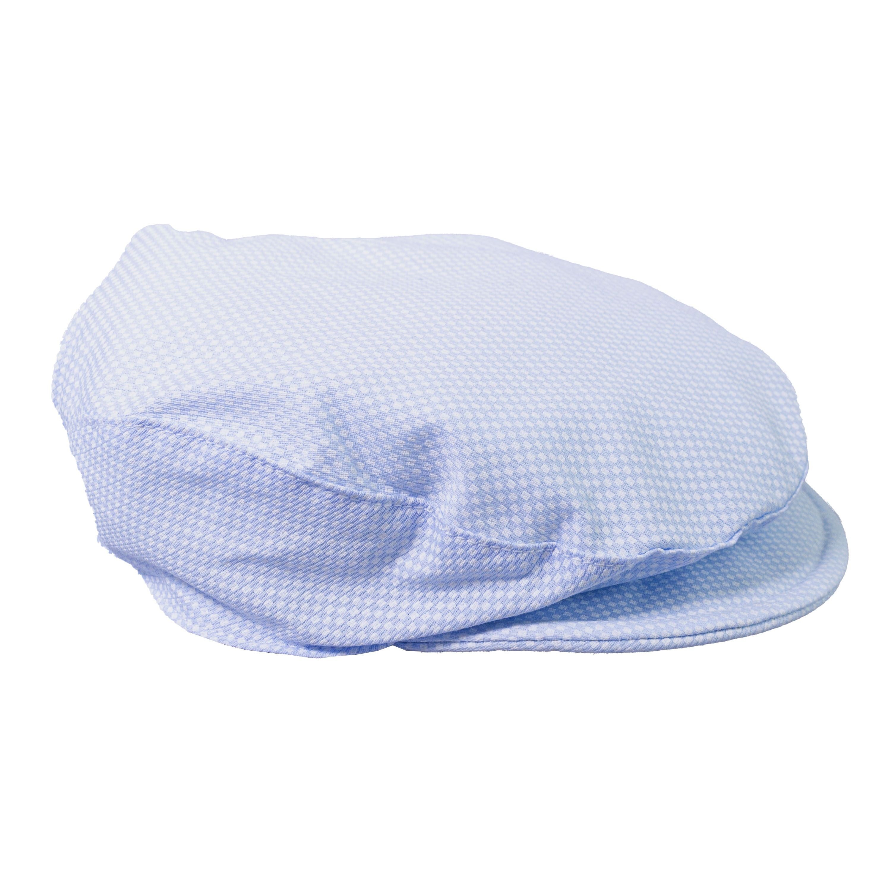 Coppola In Cotone Celeste Micro Fantasia a Quadrettini Celeste Neonato BUFI B5102ACO - BUFI - LuxuryKids