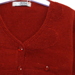 Coprispalle Bordeaux in Misto Lana Laminato in Rosso con Scollo a V Per Bambina Dr.Kids 382 - DR.KID - LuxuryKids