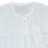 Coprispalle con Ricamo Traforato in cotone Panna Neonata Minibanda Q707 - MINIBANDA - LuxuryKids