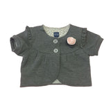 Coprispalle con Rosa in Caldo Cotone Grigio Neonata Papermoon 7PM62401 - PAPERMOON - LuxuryKids