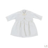 Coprispalle Elegante Damascato Bianco-Oro Neonata Ninnaoh I1557 - NINNAOH - LuxuryKids