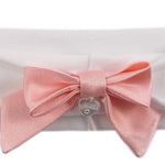 Fascia Elastica in Cotone Bianca Con Fiocco Rosa Pesca Neonata NINNAOH E2119 - NINNAOH - LuxuryKids
