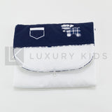 Fasciatoio Blu E Bianco Con Cagnolino Neonato LA SARTORIA DEI PICCOLI LF753 - LA SARTORIA DEI PICCOLI - LuxuryKids