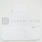 Fasciatoio Pieghevole In Cotone Bianco Con Fascia Blu E Cuoricini E Cuscinetto Interno Neonata LA SARTORIA DEI PICCOLI L - LA SARTORIA DEI PICCOLI - LuxuryKids