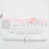 Fasciatoio Pieghevole In Cotone Bianco Con Fascia E Cuscinetto Interno Neonata LA SARTORIA DEI PICCOLI LFS204 - LA SARTORIA DEI PICCOLI - LuxuryKids
