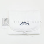 Fasciatoio Pieghevole In Cotone Bianco Con Ricamo Macchina E Cuscinetto Interno Neonata LA SARTORIA DEI PICCOLI LFS309 - LA SARTORIA DEI PICCOLI - LuxuryKids
