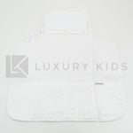 Fasciatoio Pieghevole In Cotone Bianco Con Ricamo Macchina E Cuscinetto Interno Neonata LA SARTORIA DEI PICCOLI LFS309 - LA SARTORIA DEI PICCOLI - LuxuryKids