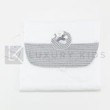 Fasciatoio Pieghevole In Cotone Bianco Con Tessuto Pied De Poule Grigio E Cuscinetto Interno Neonata LA SARTORIA DEI PIC - LA SARTORIA DEI PICCOLI - LuxuryKids