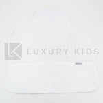 Fasciatoio Pieghevole In Cotone Bianco Con Tessuto Pied De Poule Grigio E Cuscinetto Interno Neonata LA SARTORIA DEI PIC - LA SARTORIA DEI PICCOLI - LuxuryKids