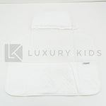 Fasciatoio Pieghevole In Cotone Trapuntato Bianco Con Ricamo Trenino E Cuscinetto Interno Neonata LA SARTORIA DEI PICCOL - LA SARTORIA DEI PICCOLI - LuxuryKids