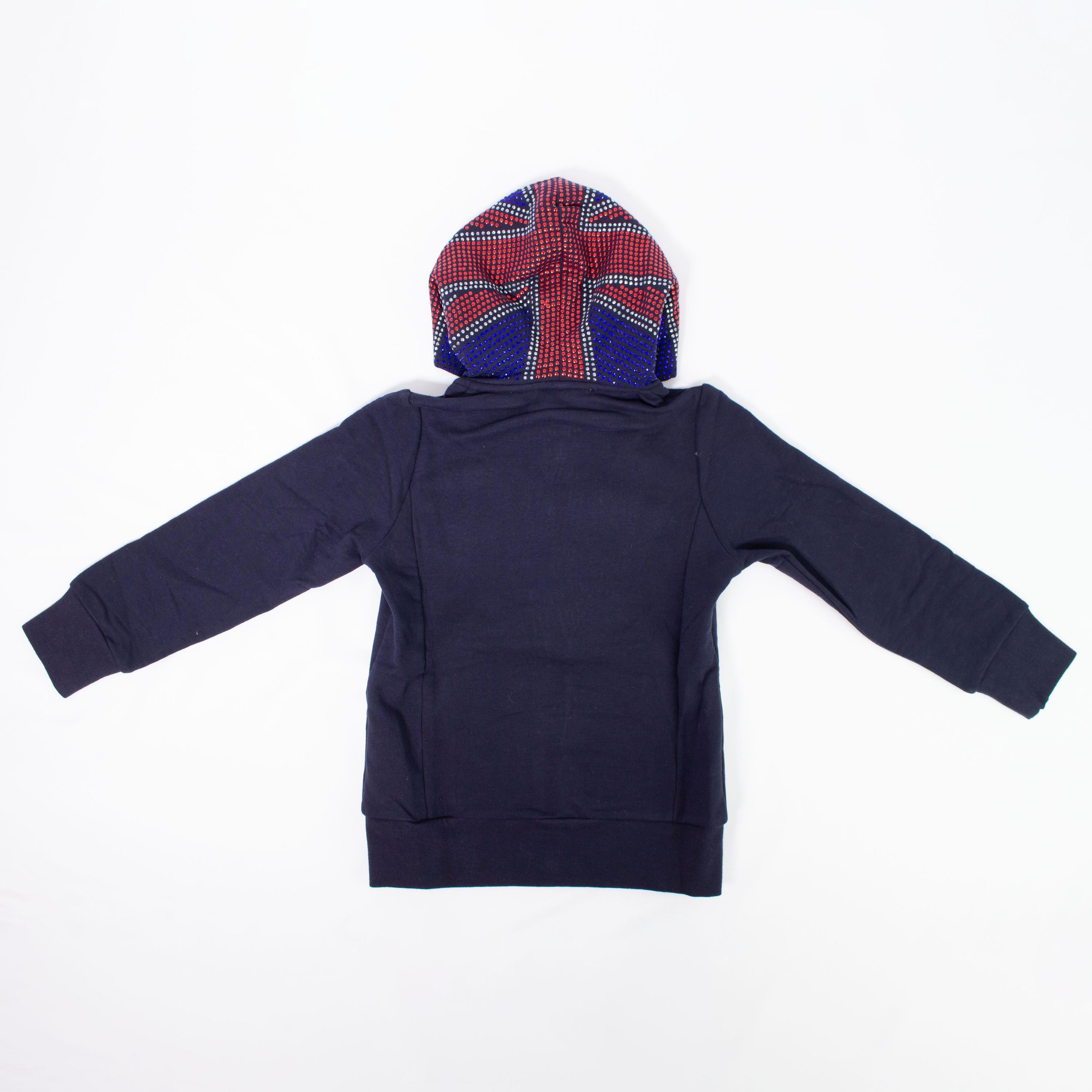Felpa con Cappuccio Bambina Blu Notte Take two MO2893 - TAKE TWO - LuxuryKids