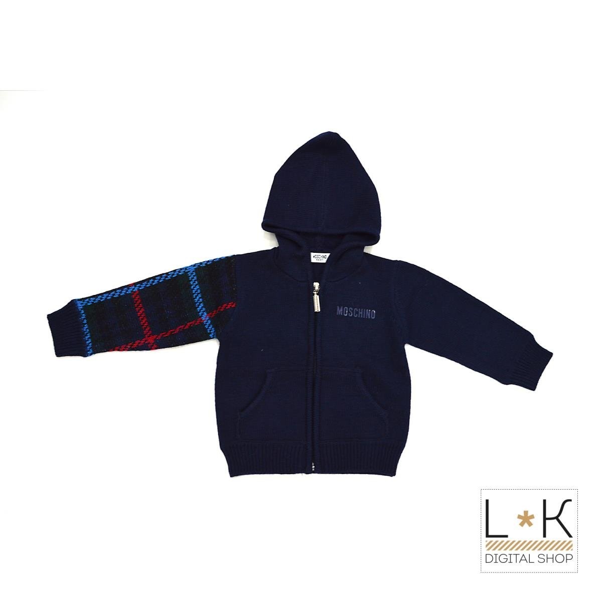 Felpa con Cappuccio Blu Notte Neonato Moschino MUWA14 - MOSCHINO - LuxuryKids