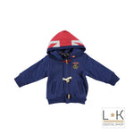 Felpa con Cappuccio in Caldo Cotone Blu Neonato Sarabanda N145 - SARABANDA - LuxuryKids