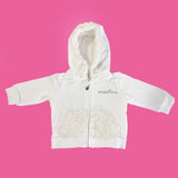 Felpa con Cappuccio in caldo Cotone Panna Neonata One love 330E05-00 - ONE LOVE - LuxuryKids