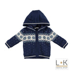Felpa con Cappuccio in Misto Lana Blu Minibanda N690 - MINIBANDA - LuxuryKids