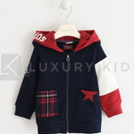 Felpa Full Zip Color Block Blu Neonato Sarabanda K136 - SARABANDA - LuxuryKids