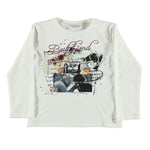Felpa in caldo Cotone Bianco con Stampa Bambina Sarabanda H807 - SARABANDA - LuxuryKids