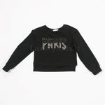 Felpa in Caldo Cotone Nera Linea Couture con Pietrine sul Petto Per Bambina Fun&Fun FNBST0065 - FUN&FUN - LuxuryKids