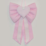 Fiocco Nascita Artigianale Rosa con Bande Ricamabili Per Neonata Handmade FIOCCOCUORE - HANDMADE - LuxuryKids