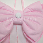 Fiocco Nascita Artigianale Rosa con Pois e Bande Ricamabili Per Neonata Handmade FIOCCOPOIS - HANDMADE - LuxuryKids
